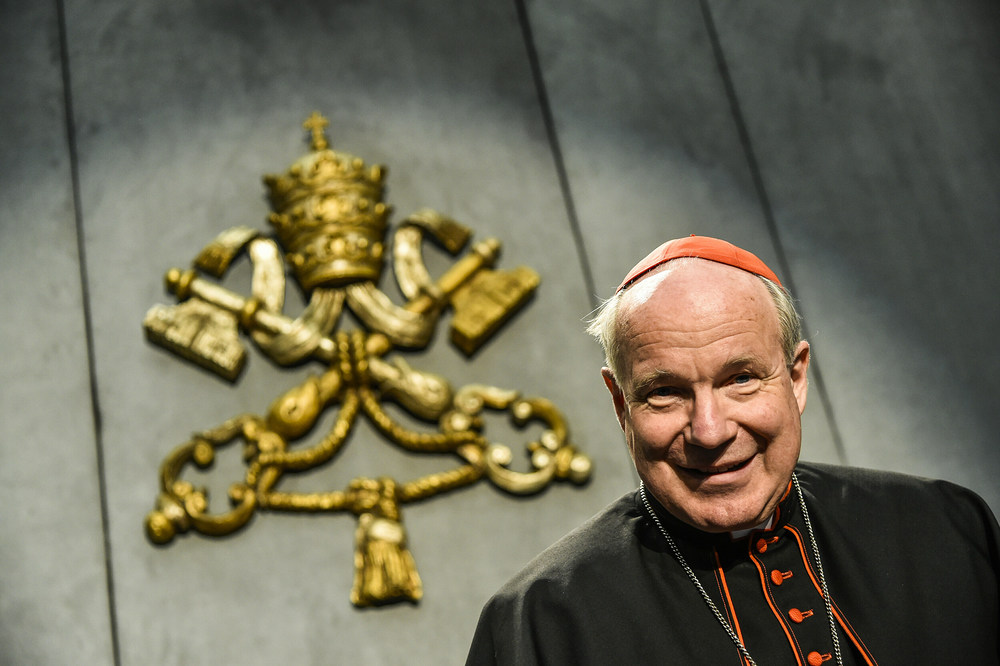 Christoph Schönborn / Copyright 2016, KNA GmbH, www.kna.de, All Rights Reserved, Cristian Gennari Kardinal Christoph Schönborn, Erzbischof von Wien, bei der Vorstellung des nachsynodalen Schreibens von Papst Franziskus zu Ehe und Familie 'Amoris laetitia', 'Freude der Liebe', am 8. April 2016 im Vatikan.