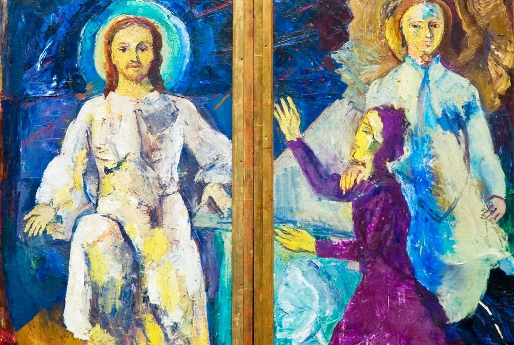 Auferstandener Christus, hl. Maria Magdalena und Engel am Mogersdorfer Altar / kathbild.at / Rupprecht